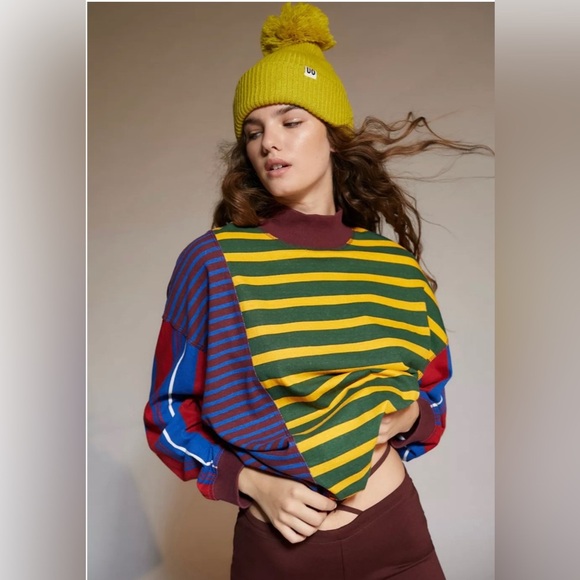 Urban Outfitters Tops - Urban Outfitters BDG Pierre Mock Neck Top Long Sleeve Oversized Striped, Size S